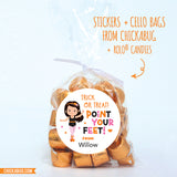 "Point Your Feet" Dancer Halloween Stickers - Dark Hair