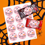 Pink Ghosts Halloween Stickers