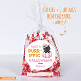Purr-iffic Cat Pink Halloween Stickers
