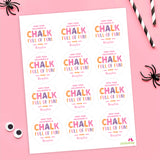 Pink "Chalk Full of Fun" Halloween Stickers