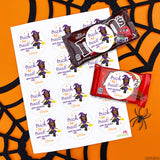 Pretty Witch "Trick or Treat" Halloween Stickers - African-American