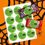 Trick or Treat Spider Halloween Stickers (Green)