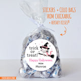 Pink Vintage Cat Halloween Stickers