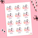 Pink Ghost with a Bow Halloween Stickers
