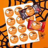 Ghost and Bat Halloween Stickers (Orange)