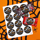 Dinosaur "Trick ROAR Treat" Halloween Stickers (Black)