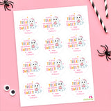 Pink "A Little Treat For Someone Sweet" Halloween Stickers