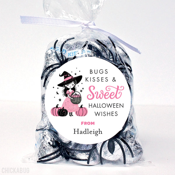 "Bugs, Kisses & Sweet Halloween Wishes" Stickers