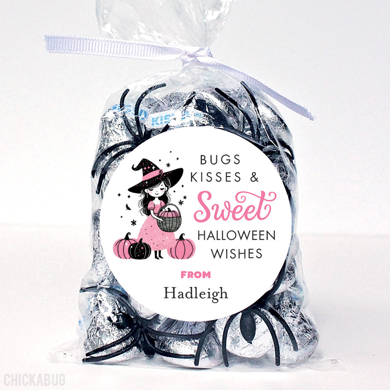 "Bugs, Kisses & Sweet Halloween Wishes" Stickers