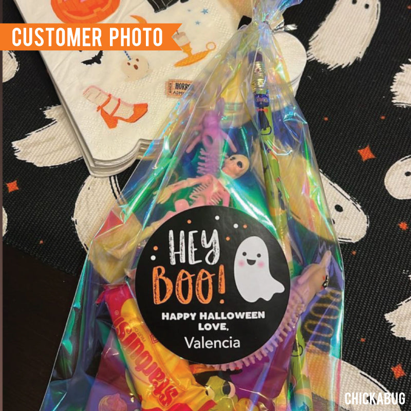 "Hey Boo!" Ghost Halloween Stickers