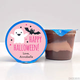 Pink Ghost & Bat Halloween Stickers