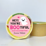 Pink "Hey! You're BOOtiful" Halloween Stickers