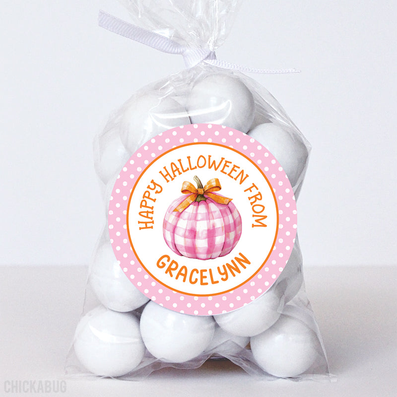 Pink Pumpkin Halloween Stickers