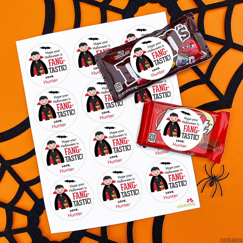 Dracula "Fang-tastic" Halloween Stickers