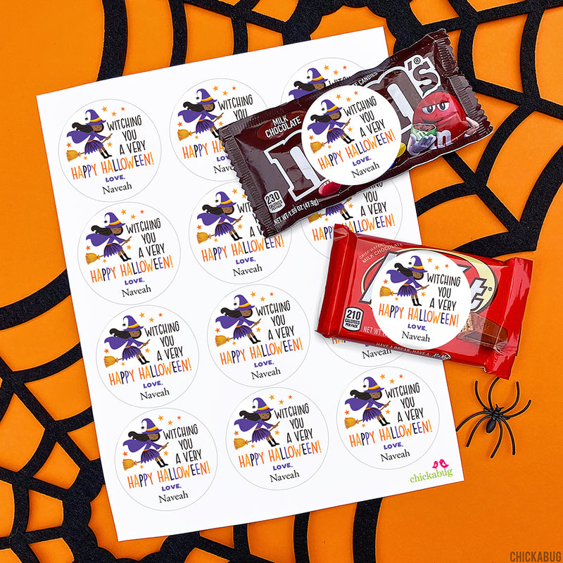 Halloween African-American Witch Stickers
