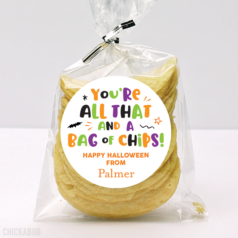 Potato Chips "All That and a Bag of Chips" Halloween Stickers