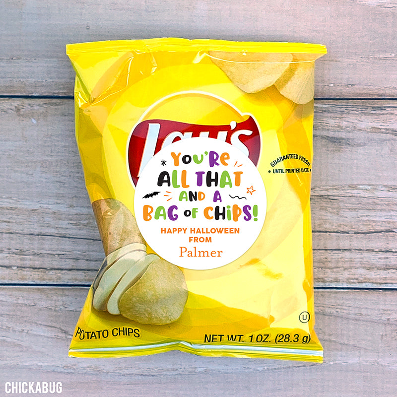 Potato Chips "All That and a Bag of Chips" Halloween Stickers