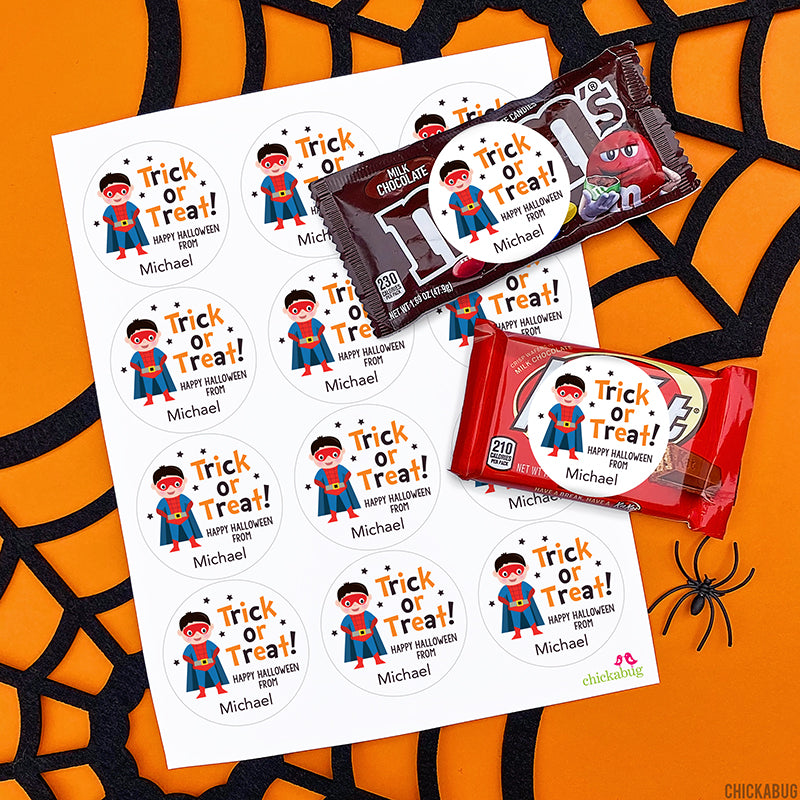 SuperKid Halloween Stickers - Dark Hair