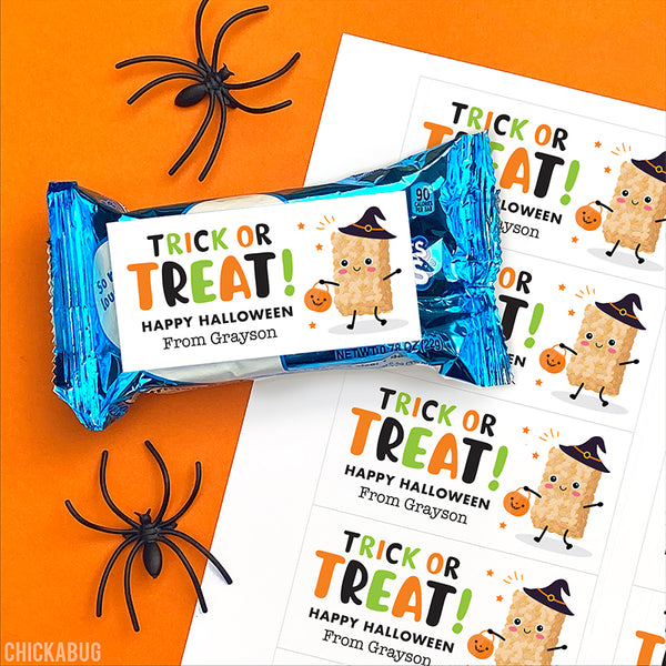 "Trick or Treat" Rice Treat Halloween Labels