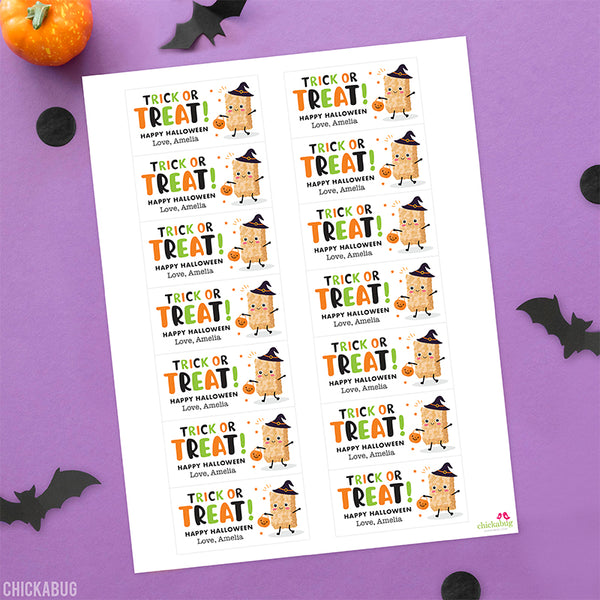 "Trick or Treat" Rice Treat Halloween Labels