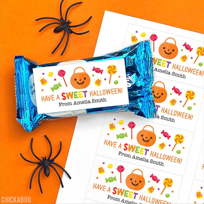 Sweet Halloween Candy Labels