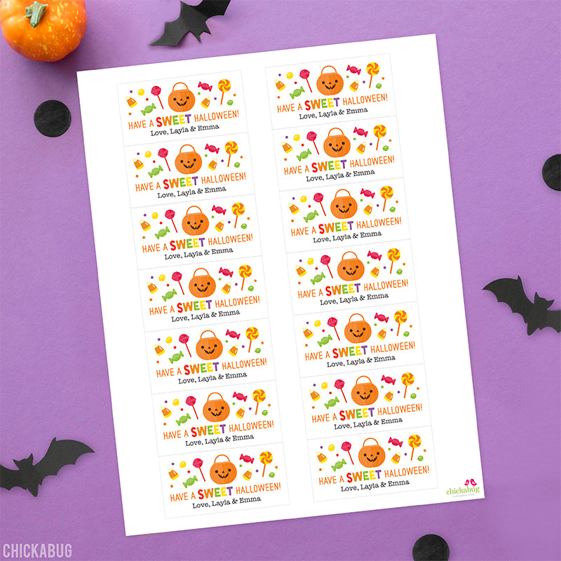 Sweet Halloween Candy Labels