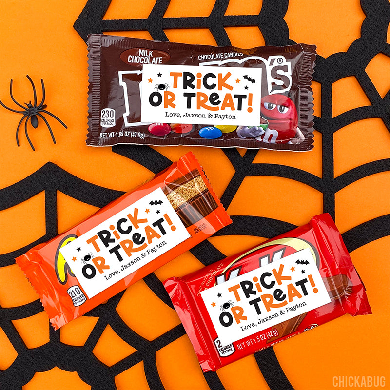 "Trick or Treat" Halloween Snack Labels