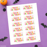 Pink "Trick or Treat" Halloween Snack Labels