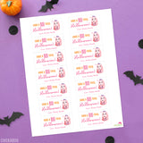 Pink Ghost "FaBOOlous Halloween" Labels