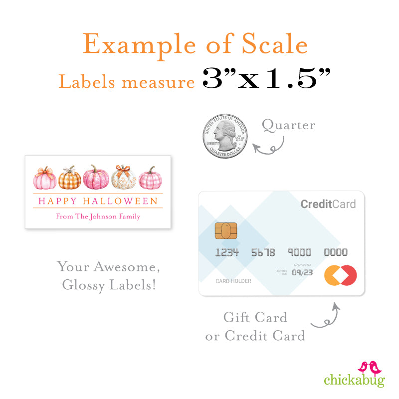 Pretty Pink Pumpkins Halloween Labels