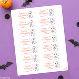 Cute Pink Ghost Halloween Labels