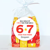 Red "On a Scale of 1 to 5 This Year Was a 6 7" End of School Stickers