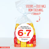 Red "On a Scale of 1 to 5 This Year Was a 6 7" End of School Stickers