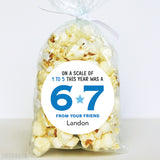 Blue "On a Scale of 1 to 5 This Year Was a 6 7" End of School Stickers