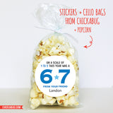 Blue "On a Scale of 1 to 5 This Year Was a 6 7" End of School Stickers