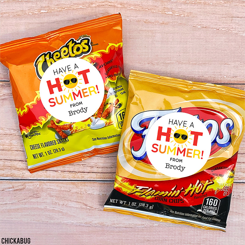 "Hot Summer" Last Day of School Stickers