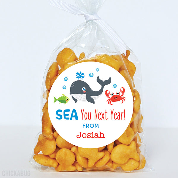 "SEA You Next Year" Whale Last Day of School Stickers