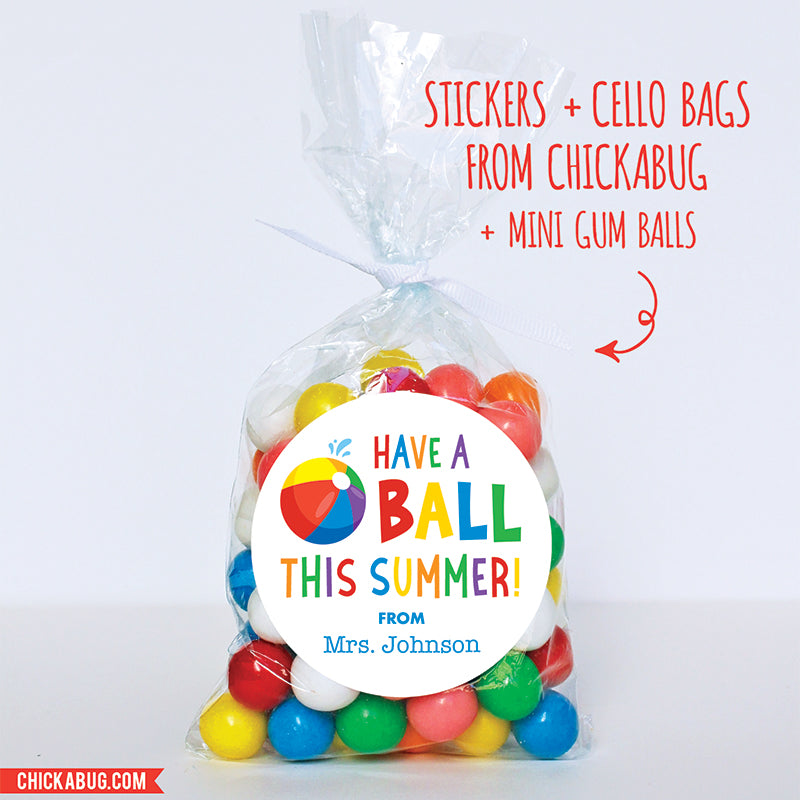 Beach Ball Last Day of School Stickers