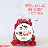 "Moo-velous" Cow Teacher Appreciation Stickers