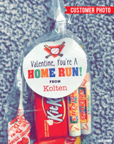 Baseball "Home Run" Valentine's Day Stickers