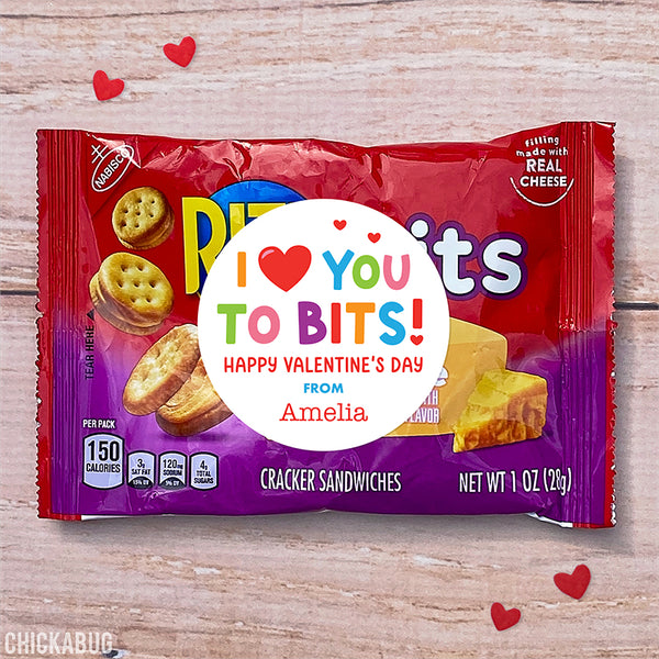 "I Love You To Bits" Valentine's Day Stickers