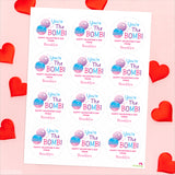Bath Bomb "You're The Bomb" Valentine's Day Stickers