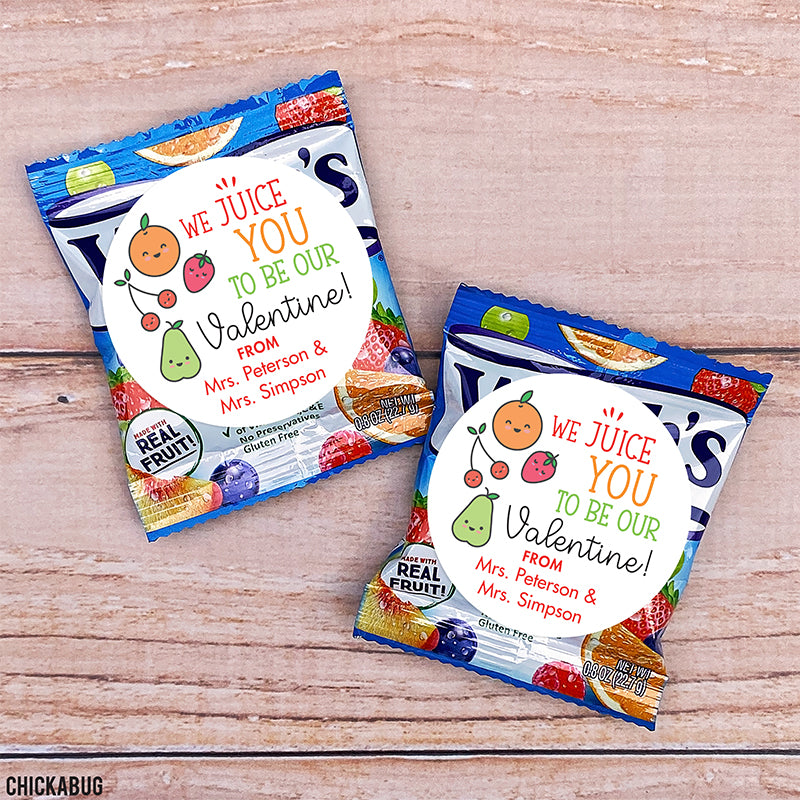 "I JUICE You To Be My Valentine" Stickers
