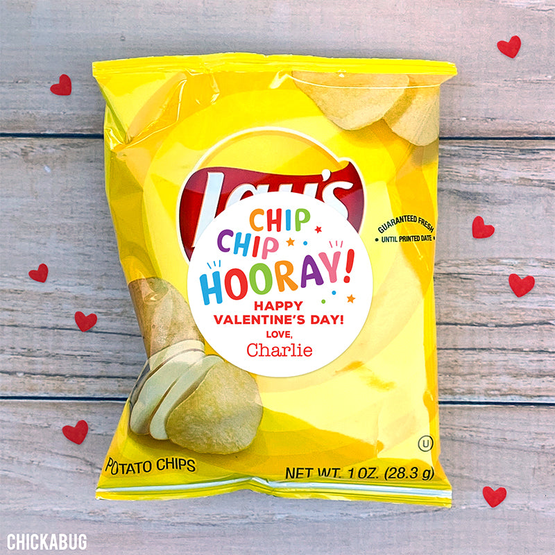 Potato Chips "Chip Chip Hooray" Valentine's Day Stickers