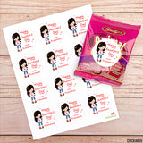 Cute Girl Valentine's Day Stickers - Black Hair