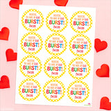 "You Make My Heart Burst!" Valentine's Day Stickers
