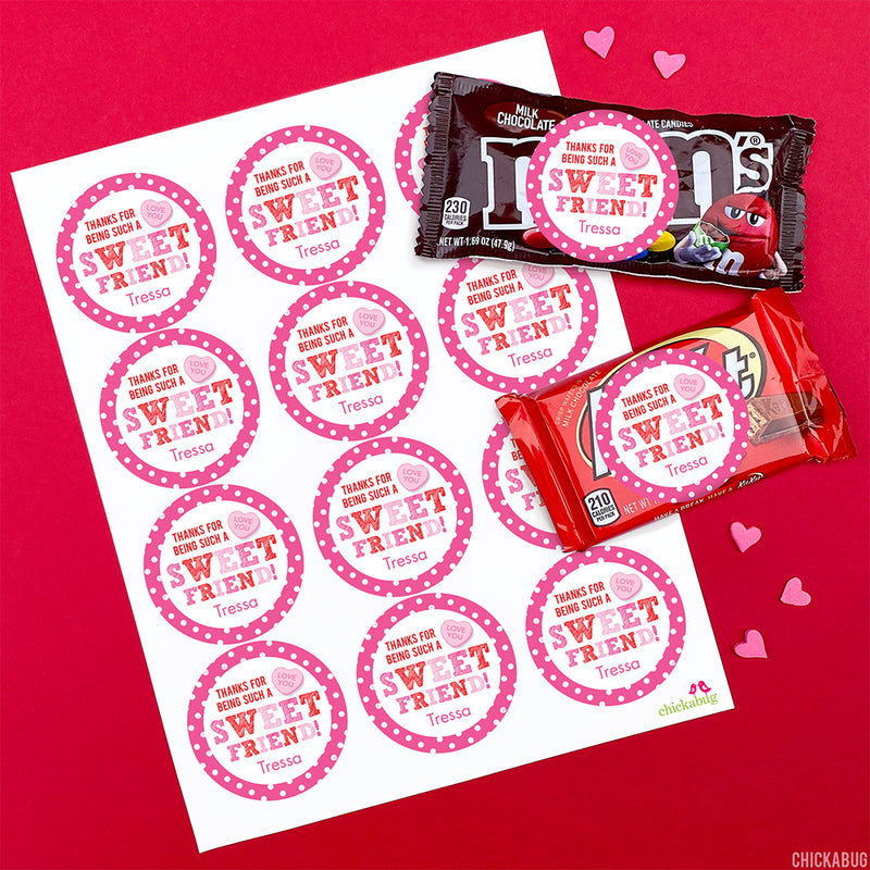 "Sweet Friend" Valentine's Day Stickers