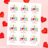 "I Love Having You in My Class" Valentine's Day Stickers