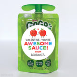 "Awesome-sauce" Applesauce Valentine's Day Stickers