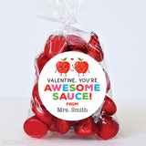 "Awesome-sauce" Applesauce Valentine's Day Stickers